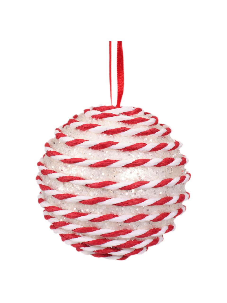 Komplet bombek Pop, 12 elem., Pianka, Czerwony, biały, Ø 8 cm
