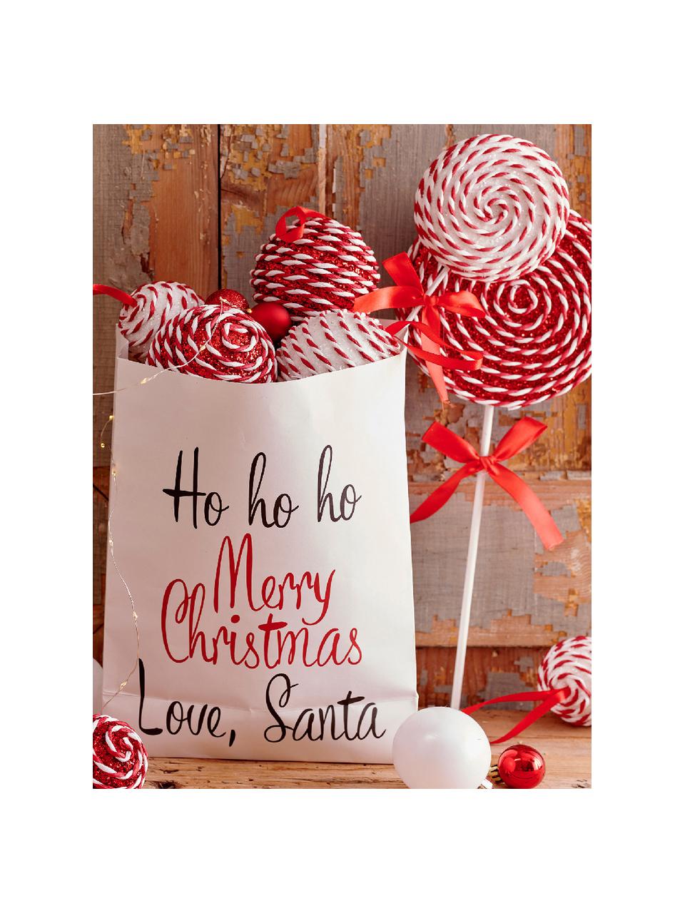 Weihnachtskugeln Pop, 12er-Set, Schaumstoff, Rot, Weiß, Ø 8 cm