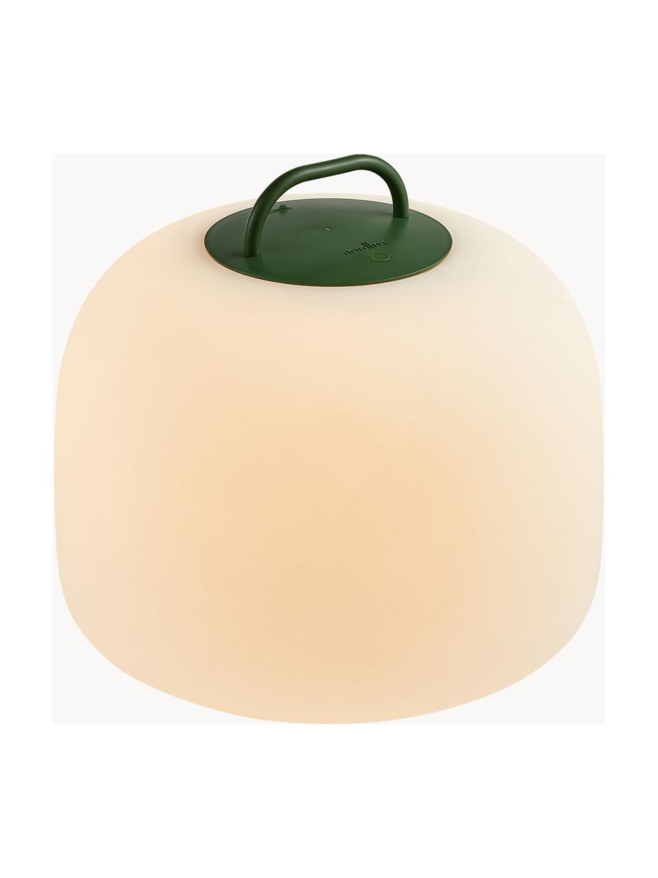 Lámpara de techo para exterior LED regulable Kettle, portátil, Lámpara: plástico, Blanco crema,verde oscuro, Ø 36 x Al 31 cm