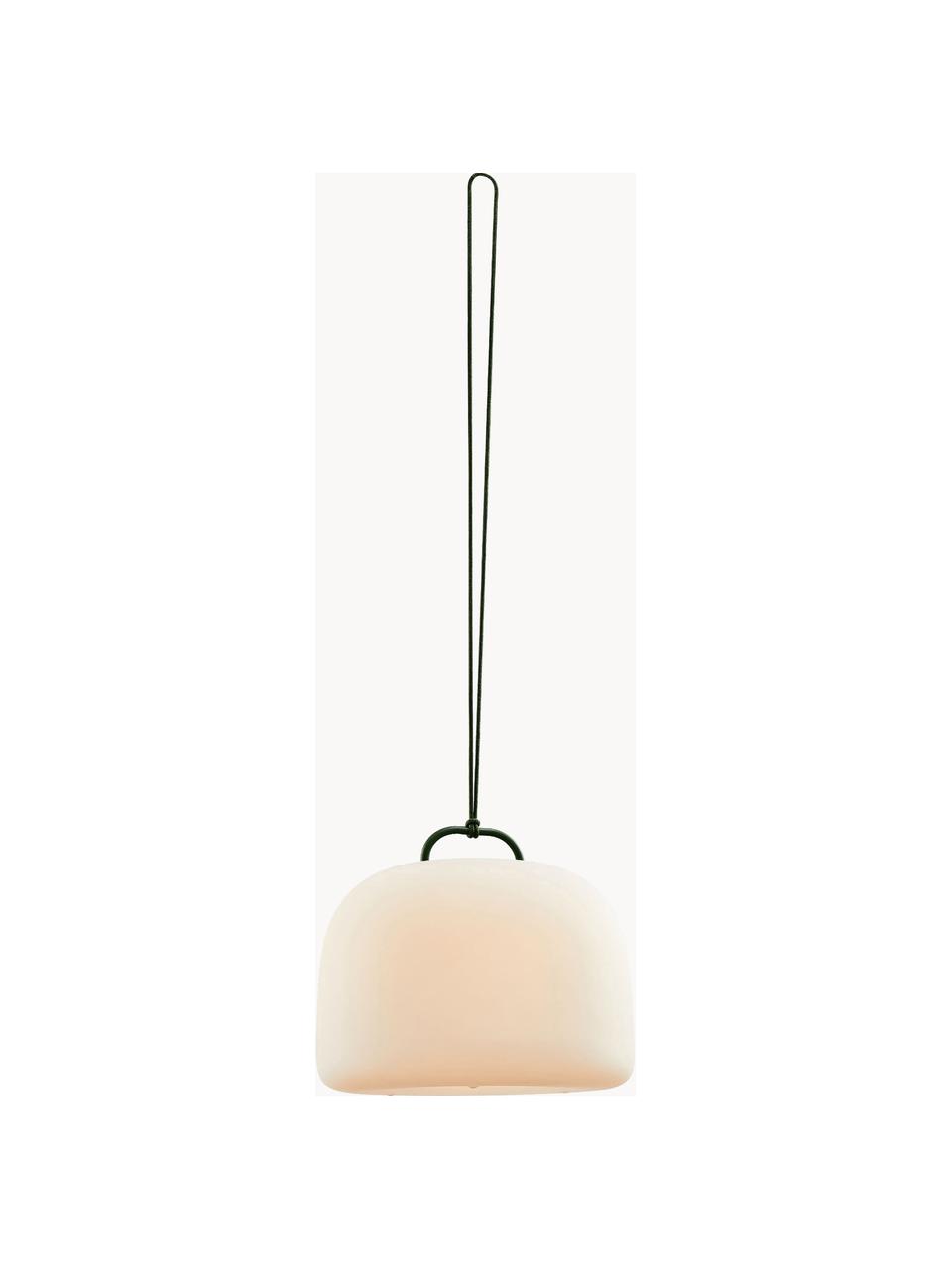 Lámpara de techo para exterior LED regulable Kettle, portátil, Lámpara: plástico, Blanco crema,verde oscuro, Ø 36 x Al 31 cm