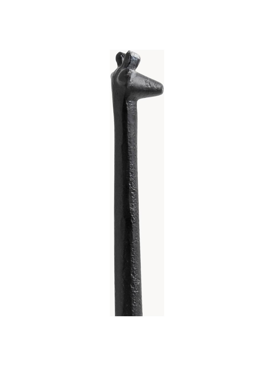 Porte-rouleau de cuisine en métal en forme de girafe Wild Life, Métal, laqué, Noir, larg. 11 x haut. 46 cm