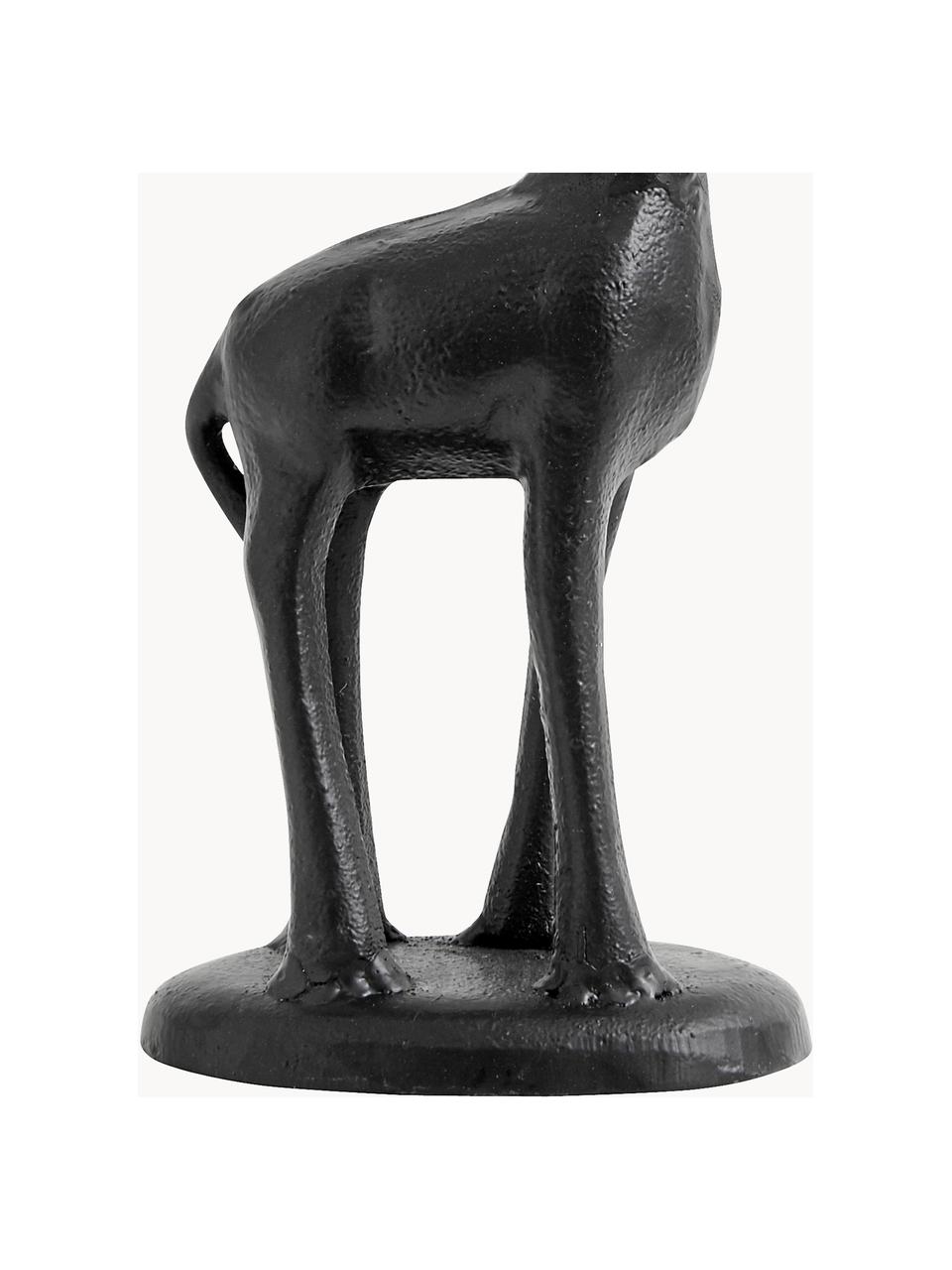 Metall-Küchenrollenhalter Wild Life in Giraffe-Form, Metall, lackiert, Schwarz, B 11 x H 46 cm