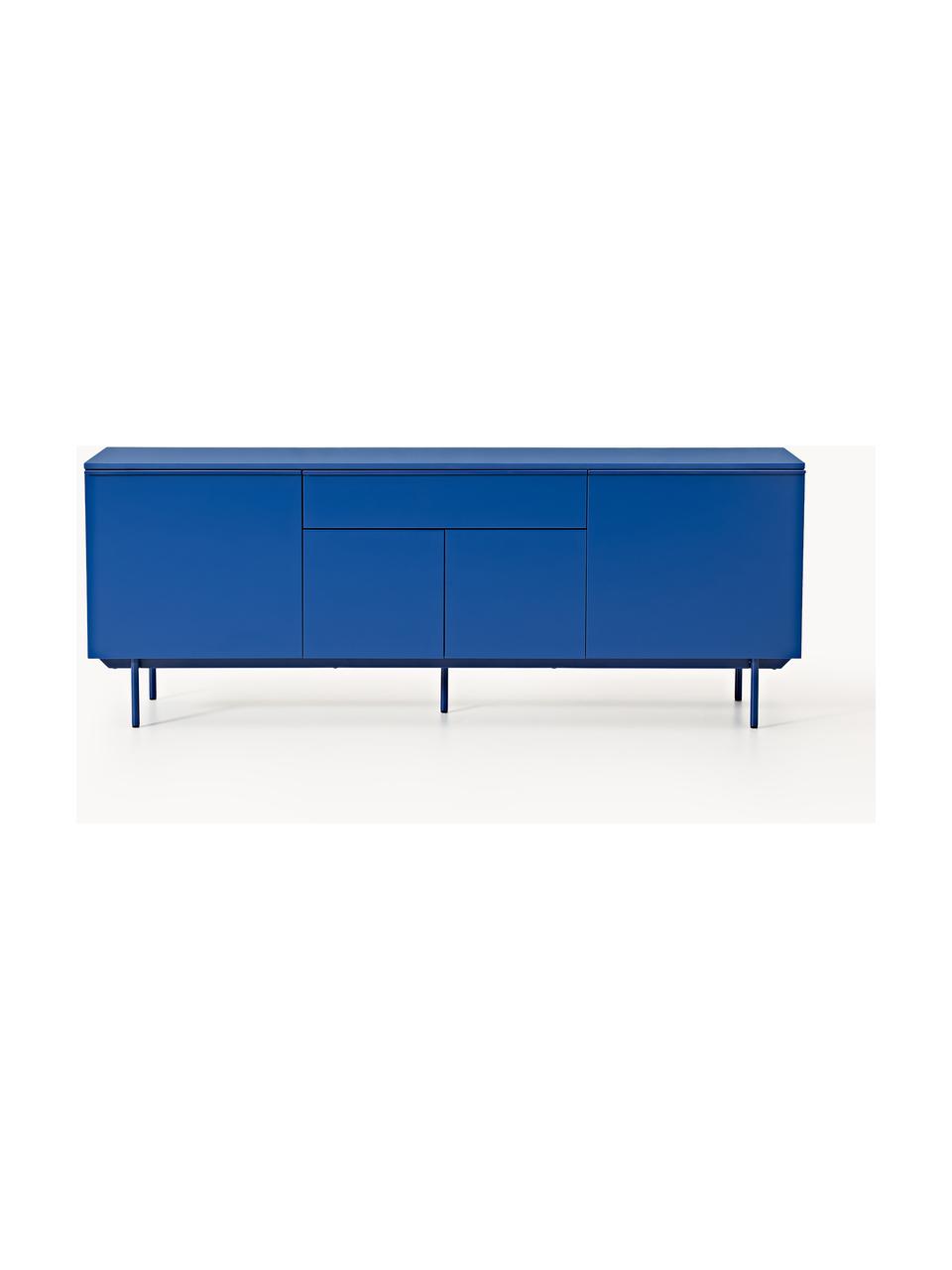 Credenza in legno Elona, Blu elettrico, Larg. 200 x Alt. 75 cm