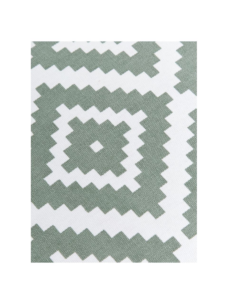 Hohes Sitzkissen Miami, Bezug: 100% Baumwolle, Salbeigrün, Weiß, B 40 x L 40 cm