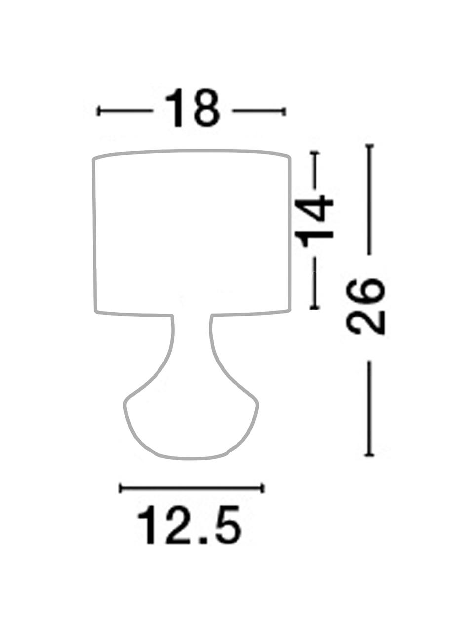 Lampada da tavolo Rosia, Paralume: poliestere, Base della lampada: metallo verniciato, Nero, Ø 18 x Alt. 26 cm