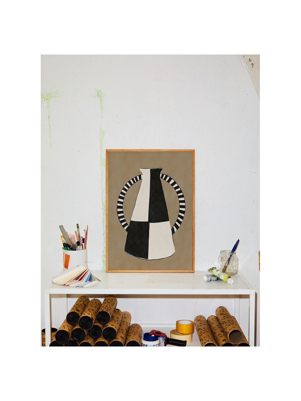 Poster The Carafe, 210 g mattes Hahnemühle-Papier, Digitaldruck mit 10 UV-beständigen Farben, Terrakotta, Schwarz, Off White, B 30 x H 40 cm