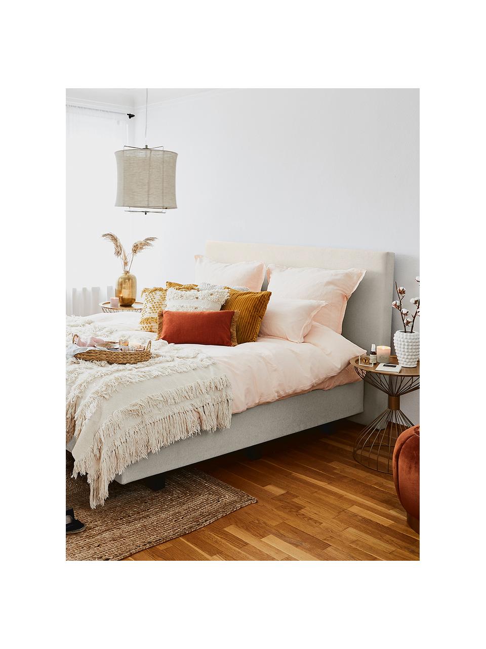 Cama matrimonial Premium Eliza, Patas: madera de haya maciza pin, Beige, 200 x 200 cm