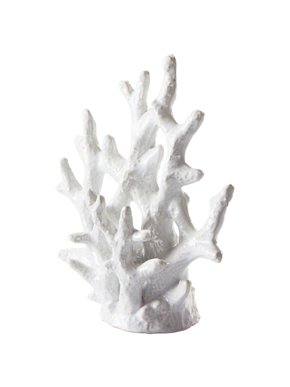 Ręcznie wykonana dekoracja Corallo, Ceramika glazurowana, Biały, S 21 x W 22 cm