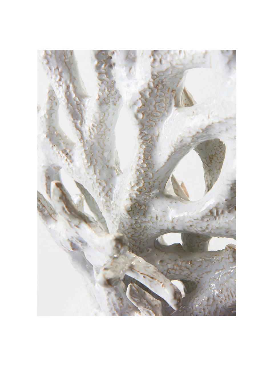 Handgemaakt decoratief object Corallo, Geglazuurd keramiek, Wit, 21 x 22 cm