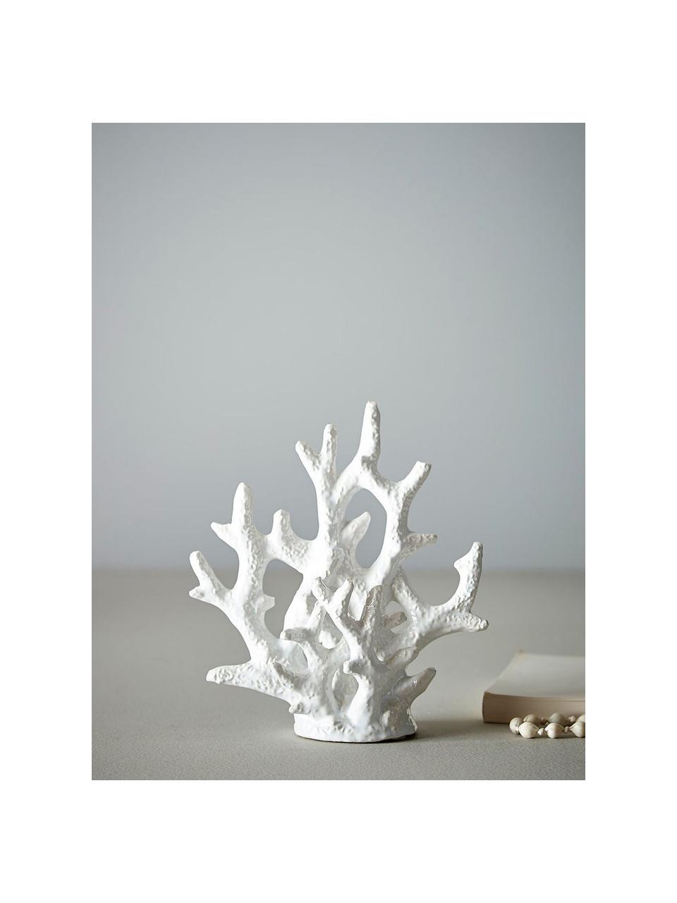 Handgefertigtes Deko-Objekt Corallo, Keramik, glasiert, Weiß, 21 x 22 cm
