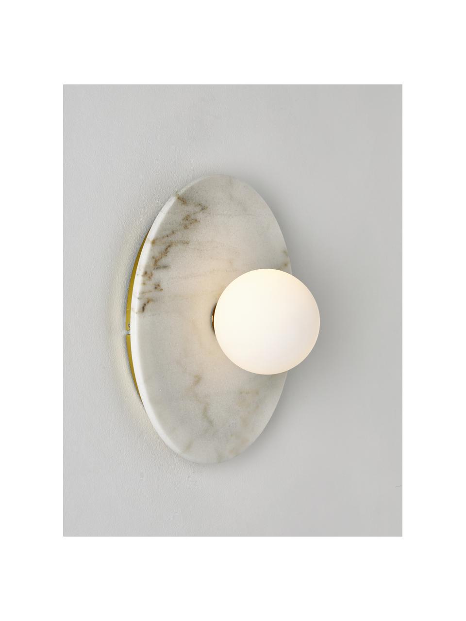 Kinkiet/lampa sufitowa z marmuru Cehlani, Jasny marmur, Ø 28 x W 16 cm