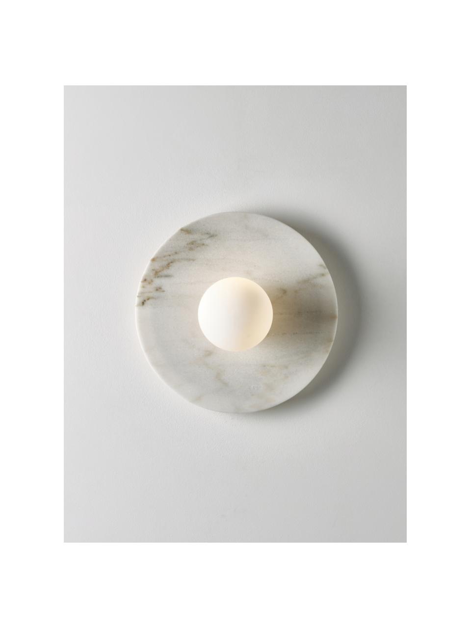 Nástěnné/stropní svítidlo z mramoru Cehlani, Bílá, mramorovaná, Ø 28 cm, V 16 cm
