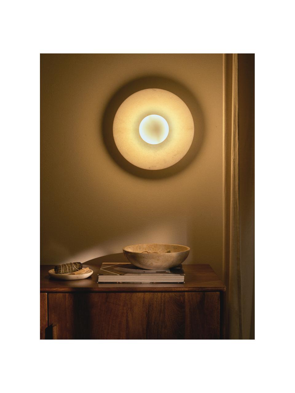 Grote hanglamp Linja, Lampenkap: opaalglas, Wit, gemarmerd, Ø 28 x H 16 cm