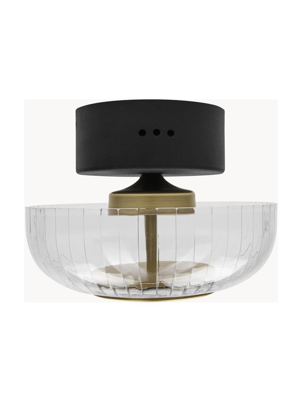 LED-Wandleuchte Vitrum, Lampenschirm: Acrylglas, Baldachin: Metall, pulverbeschichtet, Transparent, Goldfarben, Schwarz, Ø 20 x H 16 cm