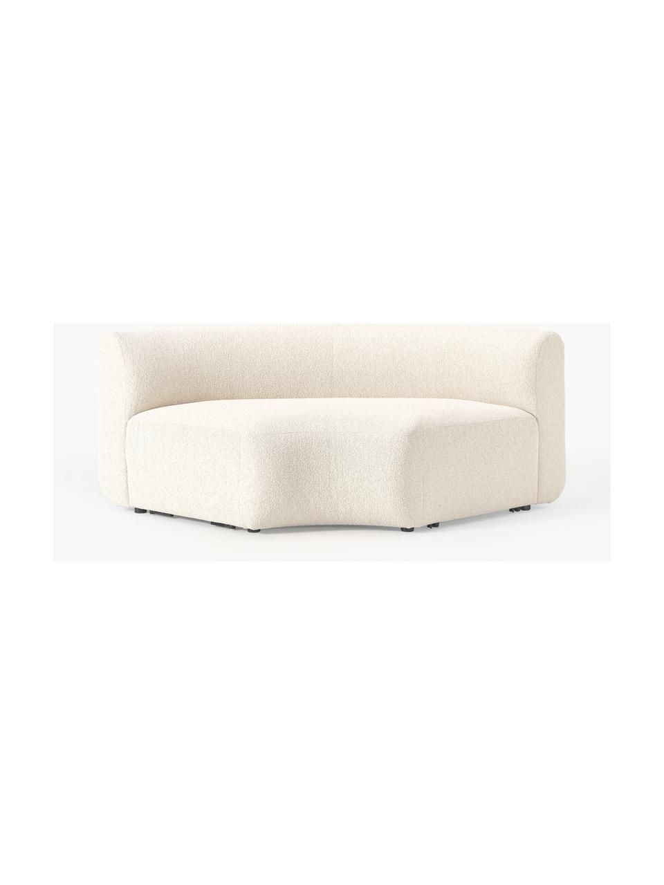 Okrúhly buklé rohový modul Sofia, Buklé lomená biela, Š 138 x H 138 cm