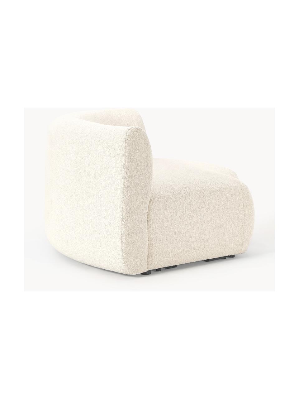 Ronde bouclé hoekmodule Sofia, Bekleding: bouclé (100% polyester) M, Frame: sparrenhout, FSC-gecertif, Poten: kunststof, Bouclé gebroken wit, B 138 x D 138 cm