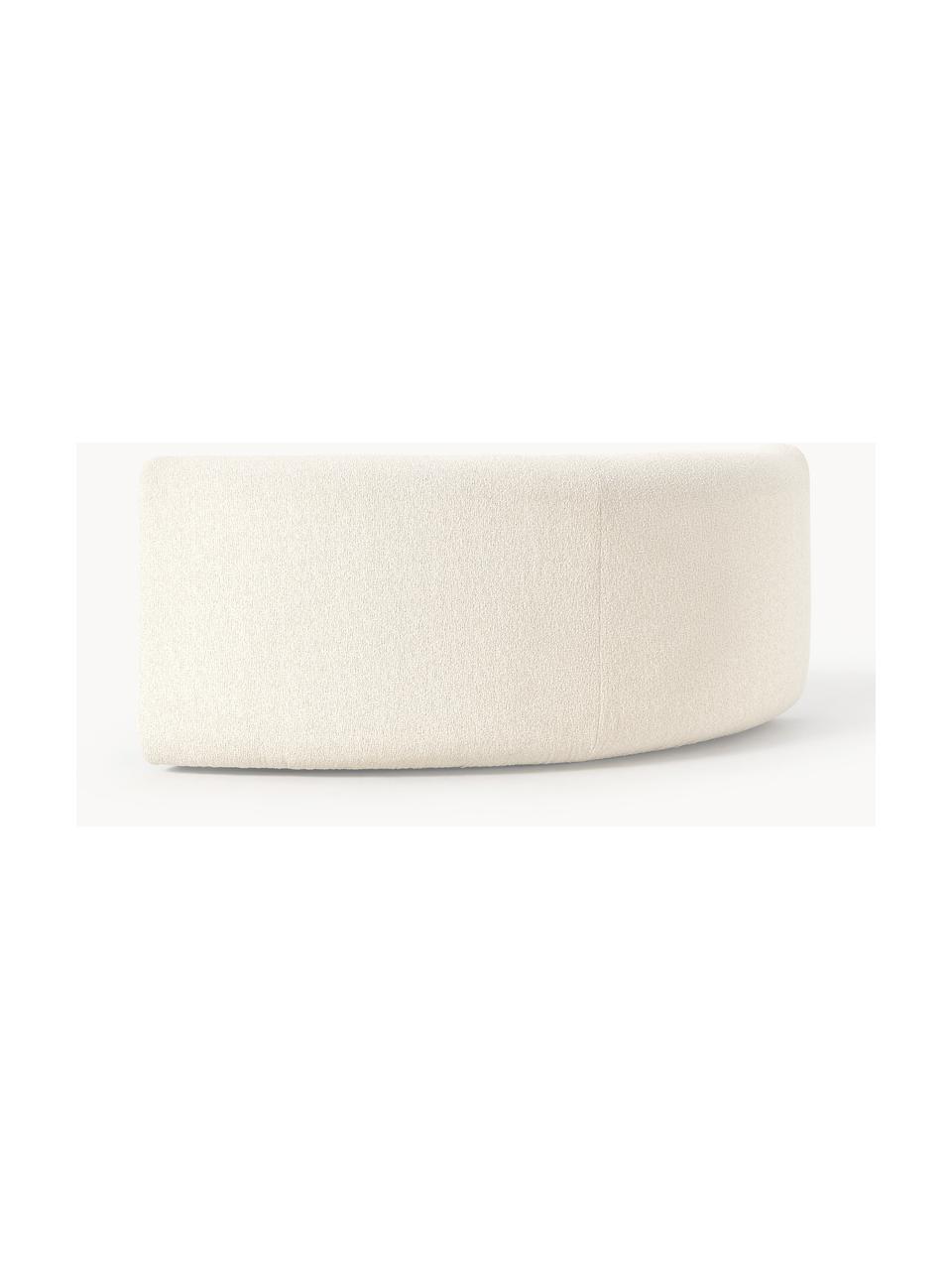 Modulo angolare curvo in bouclé Sofia, Rivestimento: bouclé (100 % poliestere), Struttura: legno di abete rosso, cer, Piedini: plastica, Bouclé bianco latte, Larg. 138 x Prof. 138 cm