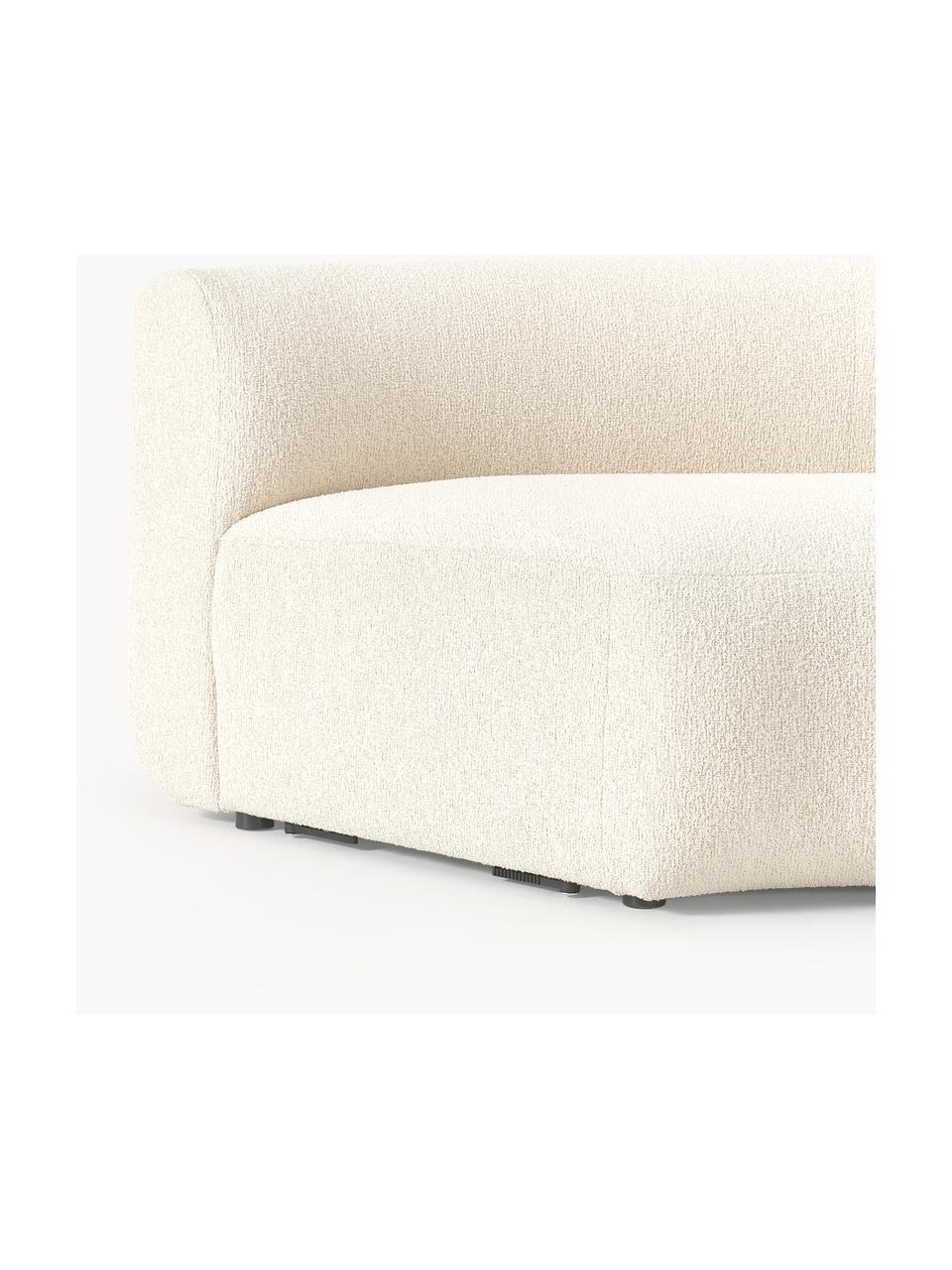 Okrúhly buklé rohový modul Sofia, Buklé lomená biela, Š 138 x H 138 cm