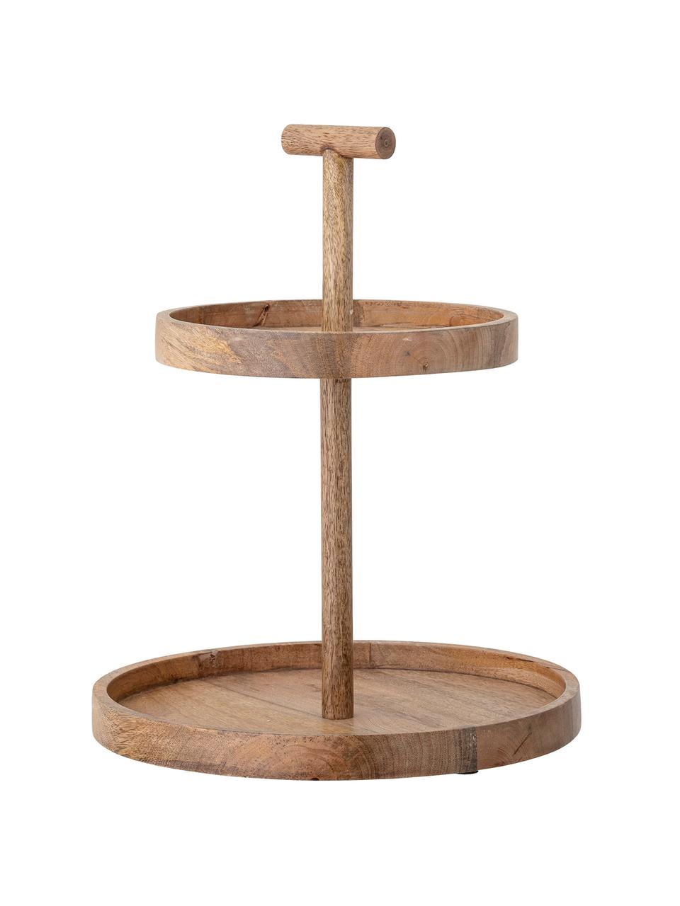 Etagère Mala van mangohout, Ø 36 cm, Mangohout, Mangohout, Ø 36 x H 42 cm