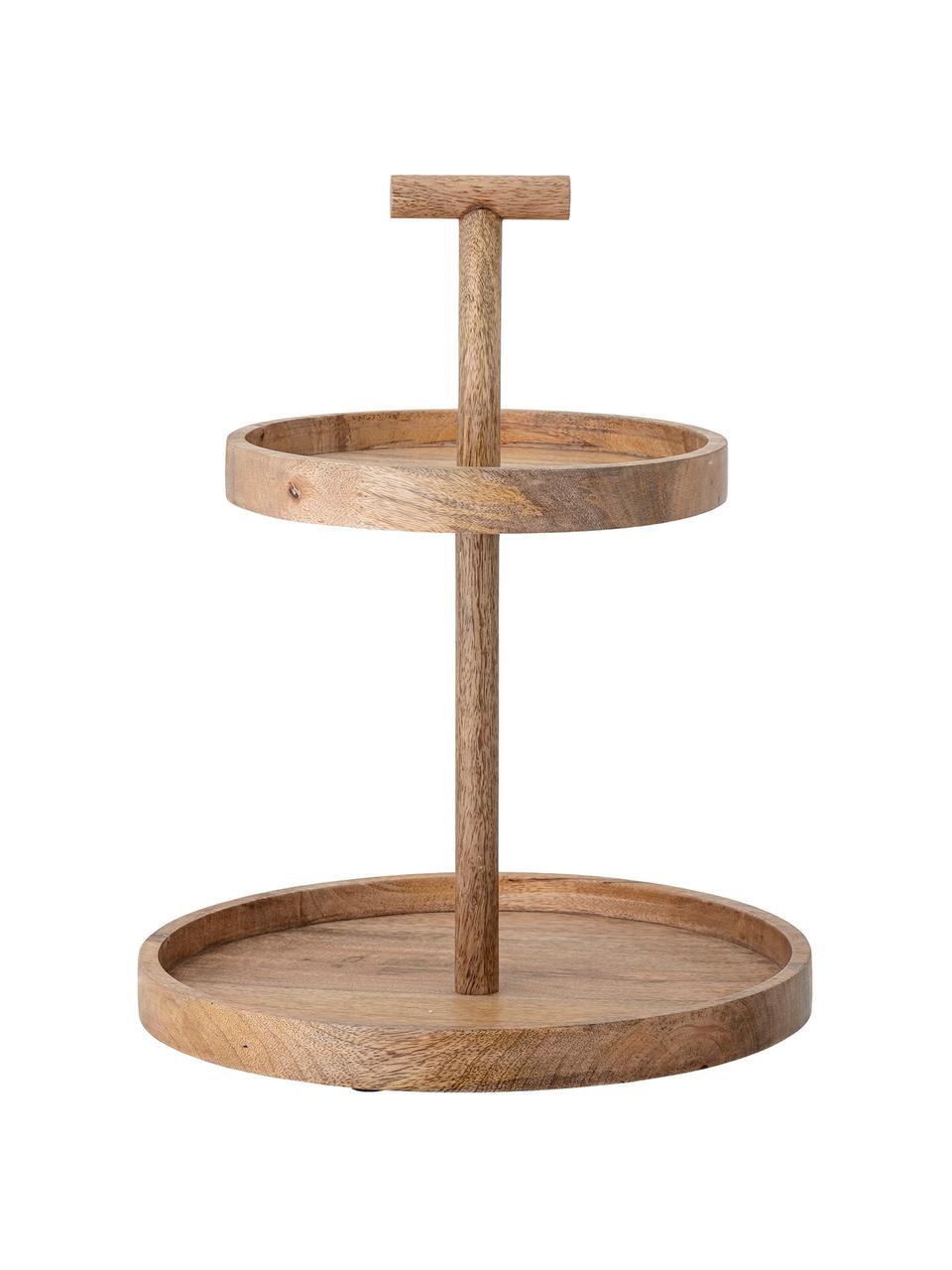 Etagère Mala van mangohout, Ø 36 cm, Mangohout, Mangohout, Ø 36 x H 42 cm