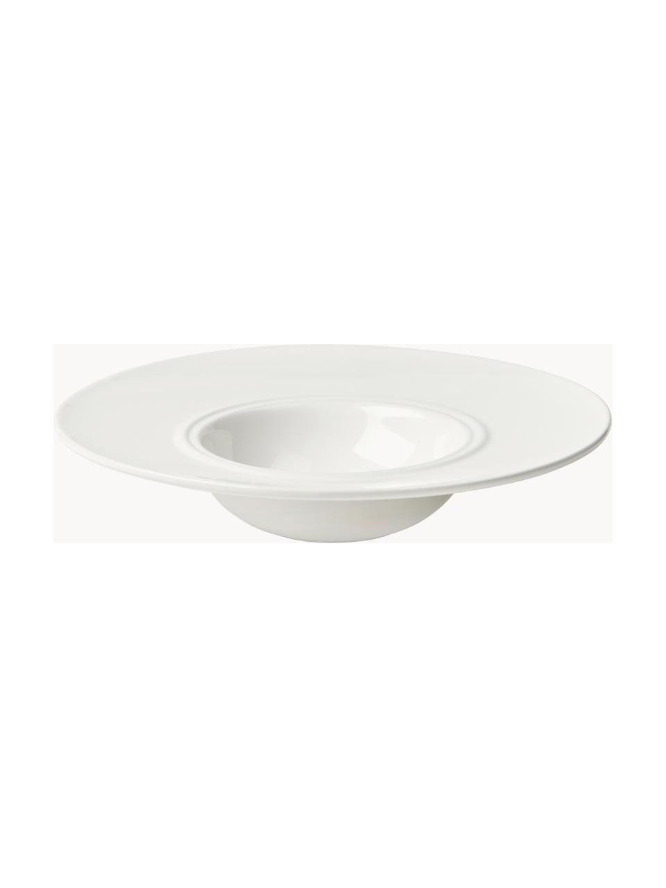 Assiette creuse faite main Stevns, Grès cérame émaillé, Blanc cassé, haute brillance, Ø 26 cm