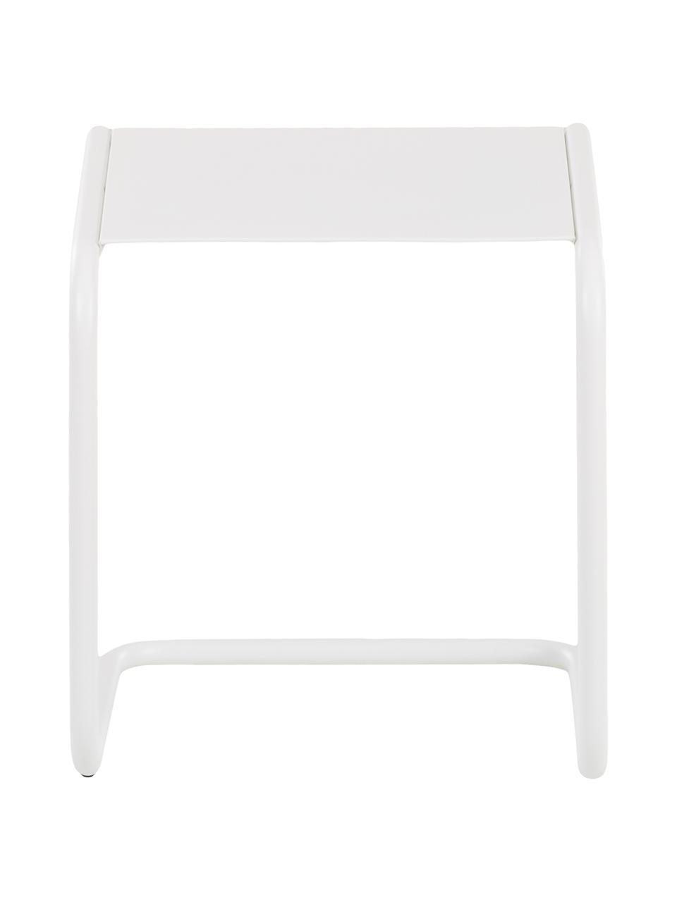 Mesa auxiliar para exterior de metal Club, Tablero: metal con pintura en polv, Estructura: aluminio con pintura en p, Blanco, An 40 x F 40 cm