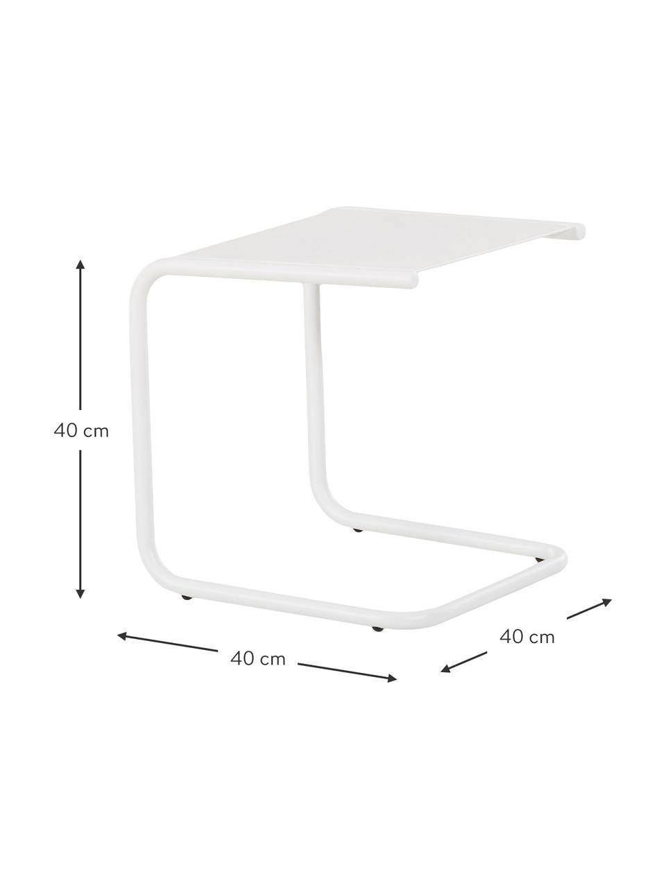 Tavolino da esterno in metallo Club, Struttura: alluminio verniciato a po, Bianco, Larg. 40 x Prof. 40 cm