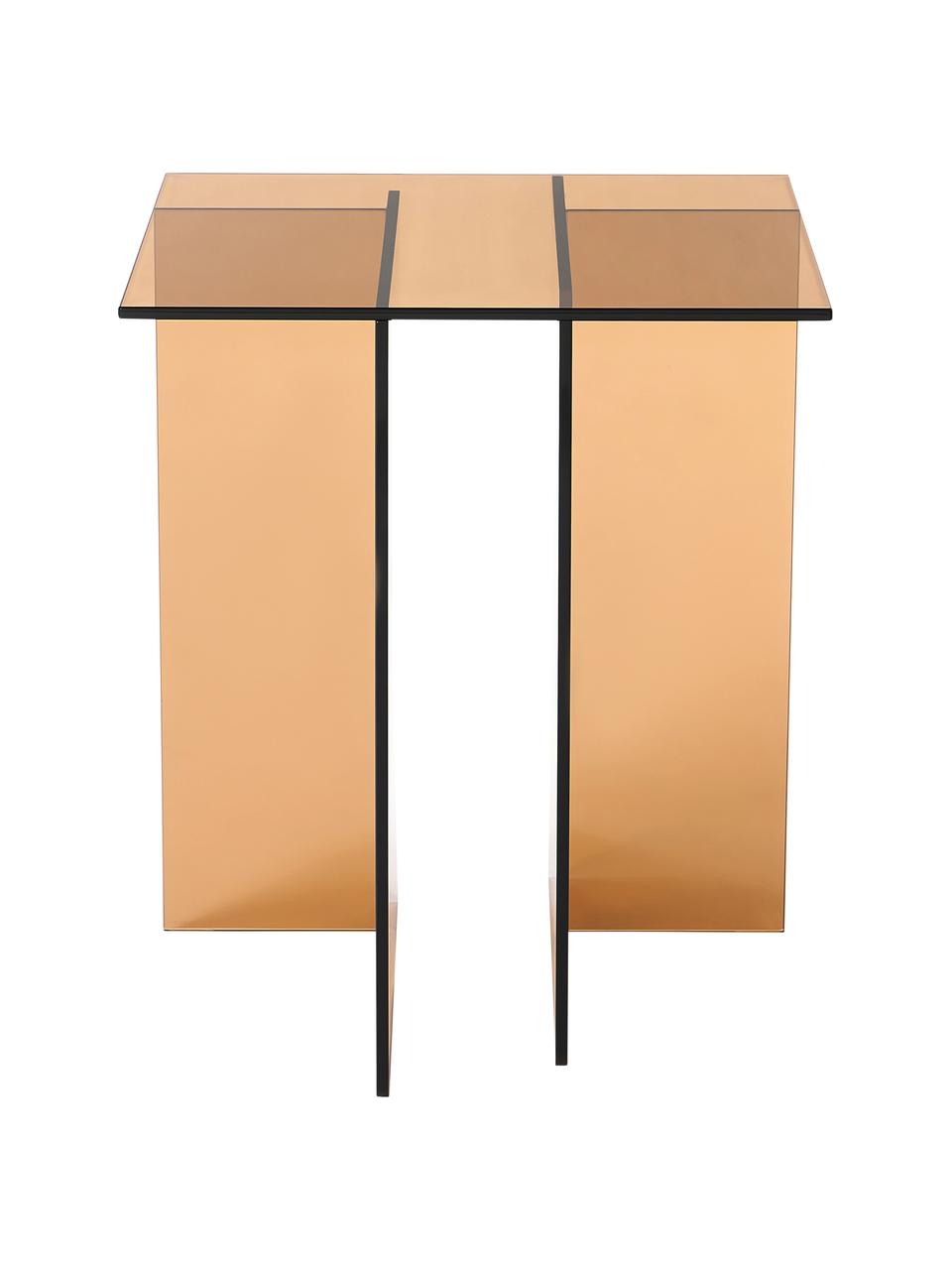 Glas-Beistelltisch Anouk, Glas, Braun, transparent, B 42 x H 50 cm