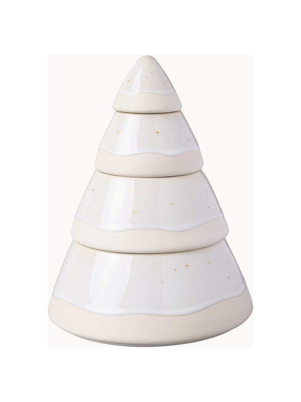 Bote de almacenamiento Winter Glow, Porcelana Premium, Beige claro, blanco, Ø 18 x Al 23 cm