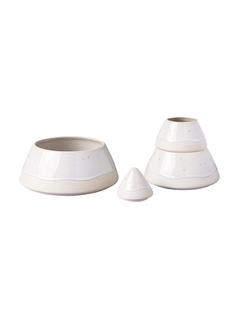 Boîte de rangement Winter Glow, Porcelaine Premium, Beige clair, blanc, Ø 18 x haut. 23 cm
