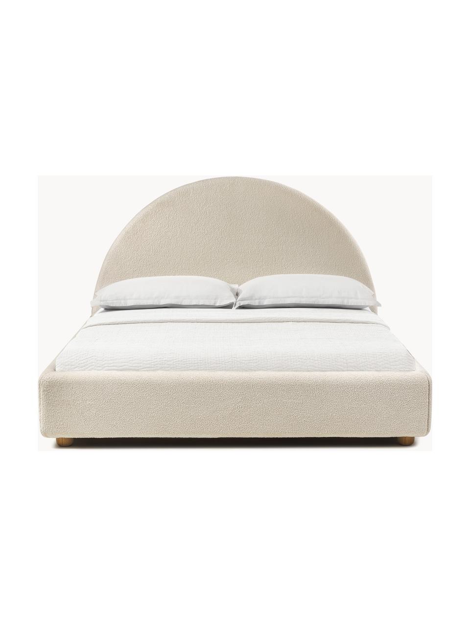 Plyšová čalúnená posteľ Ebba, Plyšová svetlobéžová, Š 140 x D 200 cm
