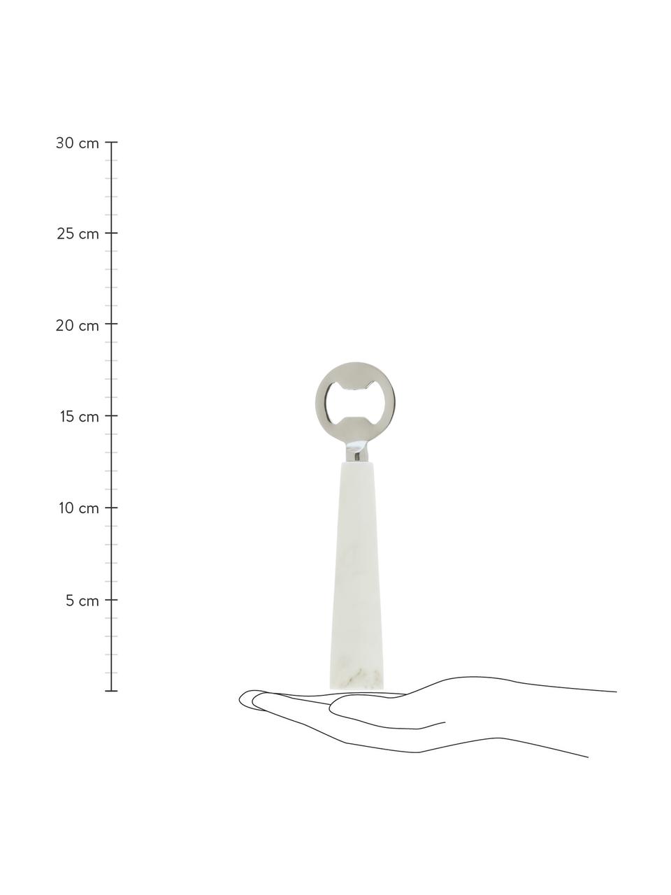 Apribottiglie in marmo Bluma, Manico: marmo, Bianco marmorizzato, Larg. 3 x Alt. 18 cm