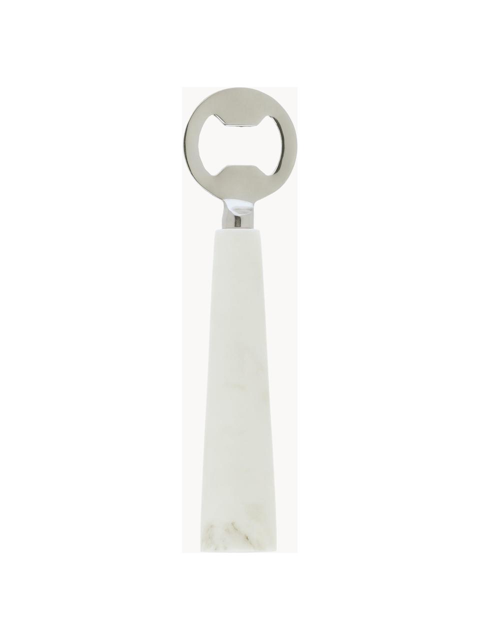 Mramorový otvírák na láhve Bluma, Bílá, mramorovaná, Š 3 cm, V 18 cm