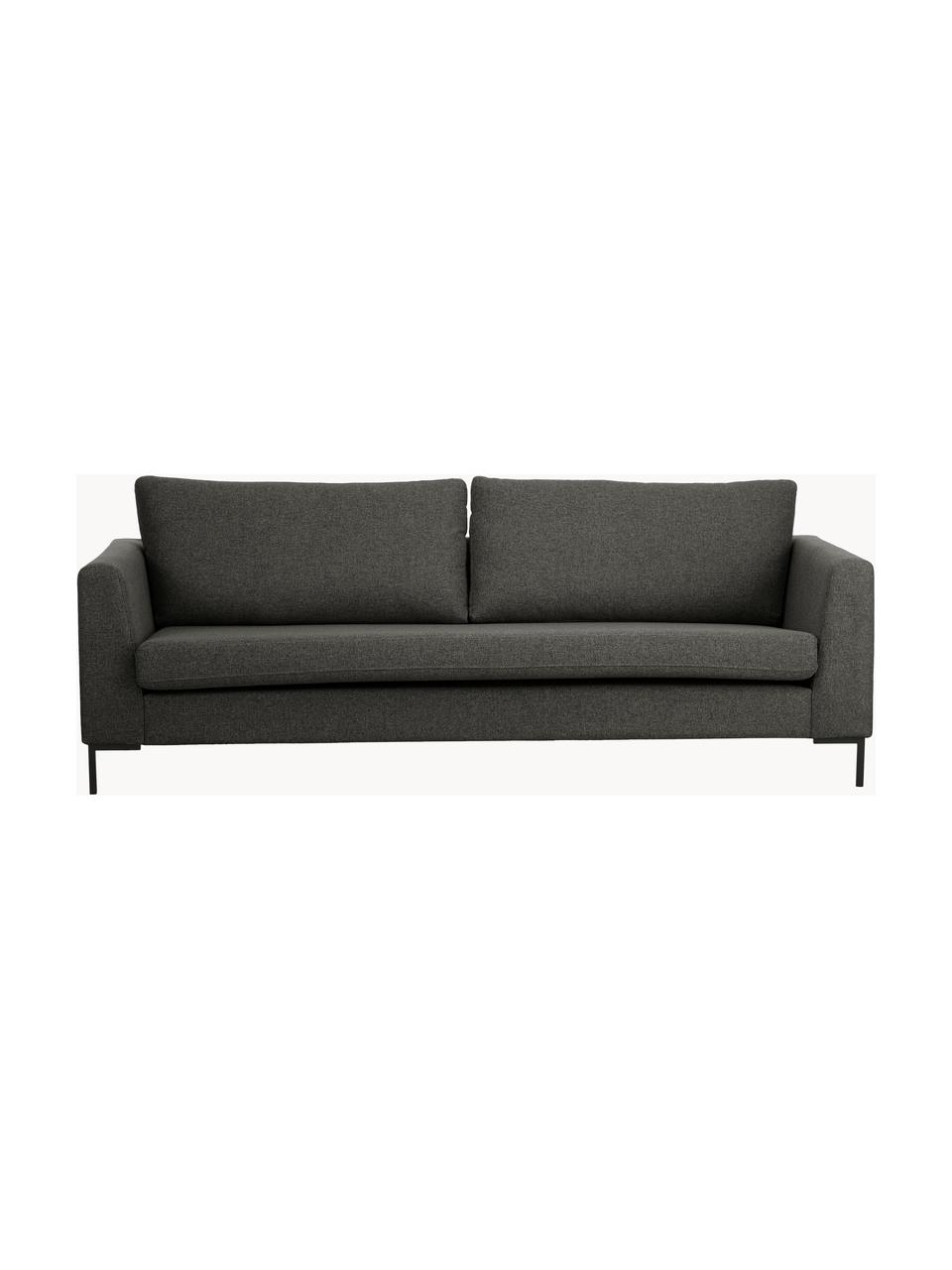 Sofa Luna (3-osobowa), Tapicerka: 100% poliester z certyfik, Stelaż: lite drewno bukowe, sklej, Nogi: metal galwanizowany, Antracytowa tkanina, S 230 x G 95 cm