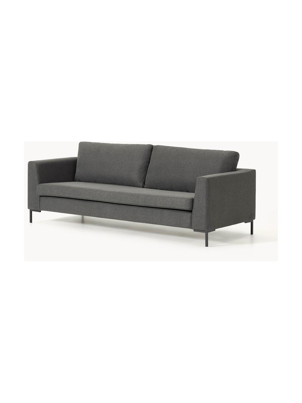 Sofa Luna (3-Sitzer), Bezug: 100 % Polyester Der strap, Gestell: Massives Buchenholz, Schi, Füße: Metall, galvanisiert Das , Webstoff Anthrazit, B 230 x T 95 cm