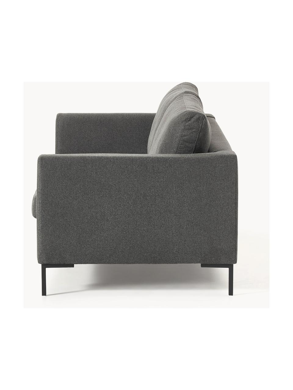 Sofa Luna (3-Sitzer), Bezug: 100 % Polyester Der strap, Gestell: Massives Buchenholz, Schi, Füße: Metall, galvanisiert Das , Webstoff Anthrazit, B 230 x T 95 cm