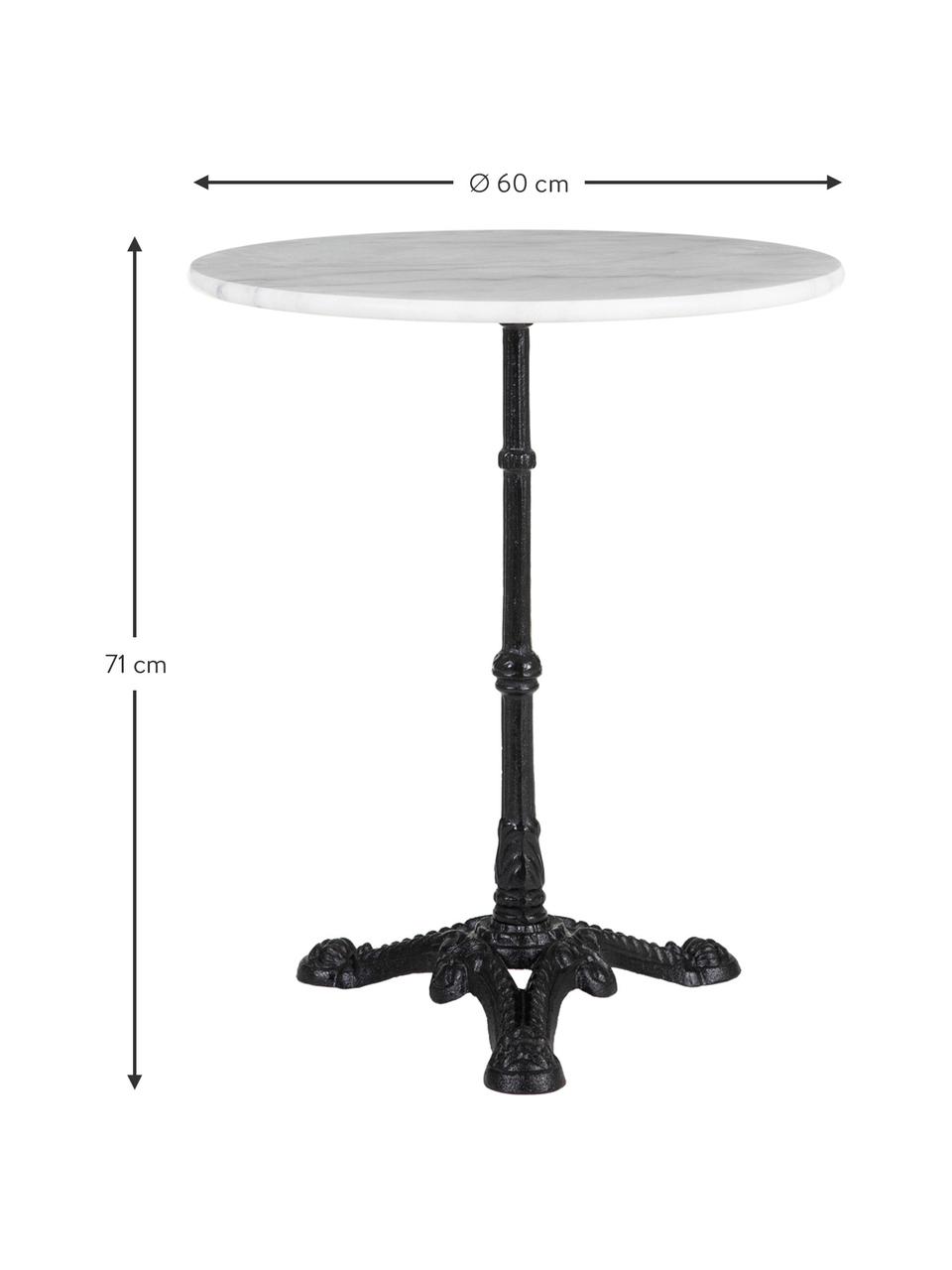 Mesa de bar redonda de mármol Mummi, Tablero: mármol, Blanco, negro, Ø 60 x Al 71 cm