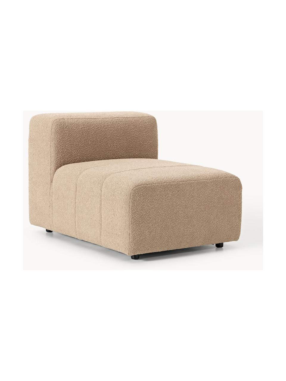 Modulo centrale in bouclè Lena, Rivestimento: bouclé (93% poliestere, 6, Struttura: legno di faggio, truciola, Piedini: plastica, Bouclé beige, Larg. 78 x Prof. 106 cm