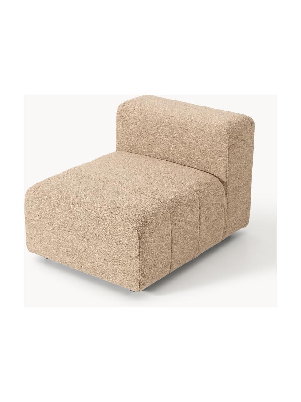 Bouclé-Mittelmodul Lena, Bezug: Bouclé (93 % Polyester, 6, Gestell: Buchenholz, Spanplatte, H, Bouclé Beige, B 78 x T 106 cm