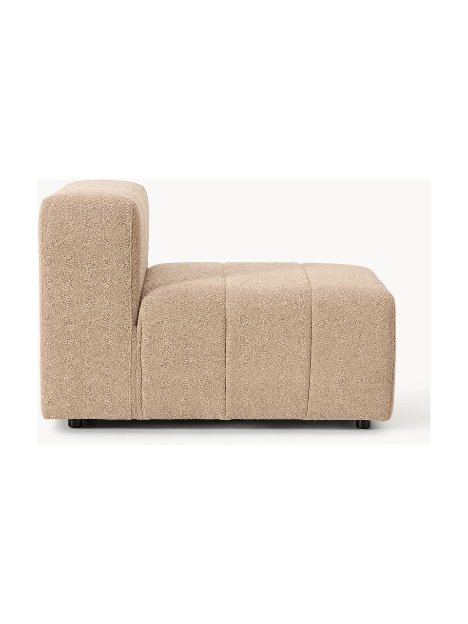 Modulo centrale in bouclè Lena, Rivestimento: bouclé (93% poliestere, 6, Struttura: legno di faggio, truciola, Piedini: plastica, Bouclé beige, Larg. 78 x Prof. 106 cm