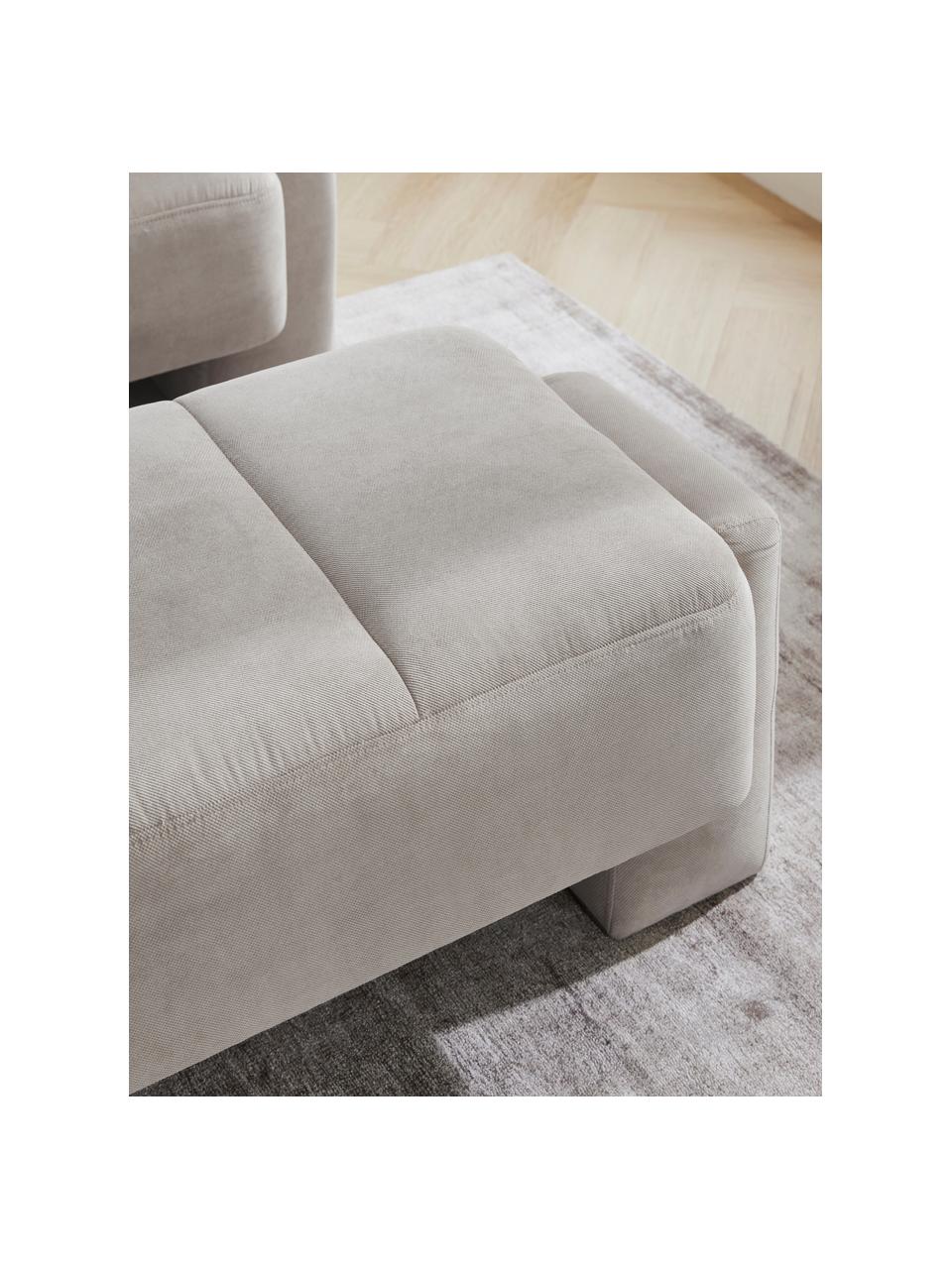 Puf Bobi, Tapicerka: 88% poliester, 12% nylon , Stelaż: lite drewno sosnowe, Jasnoszara tkanina, S 90 x G 55 cm