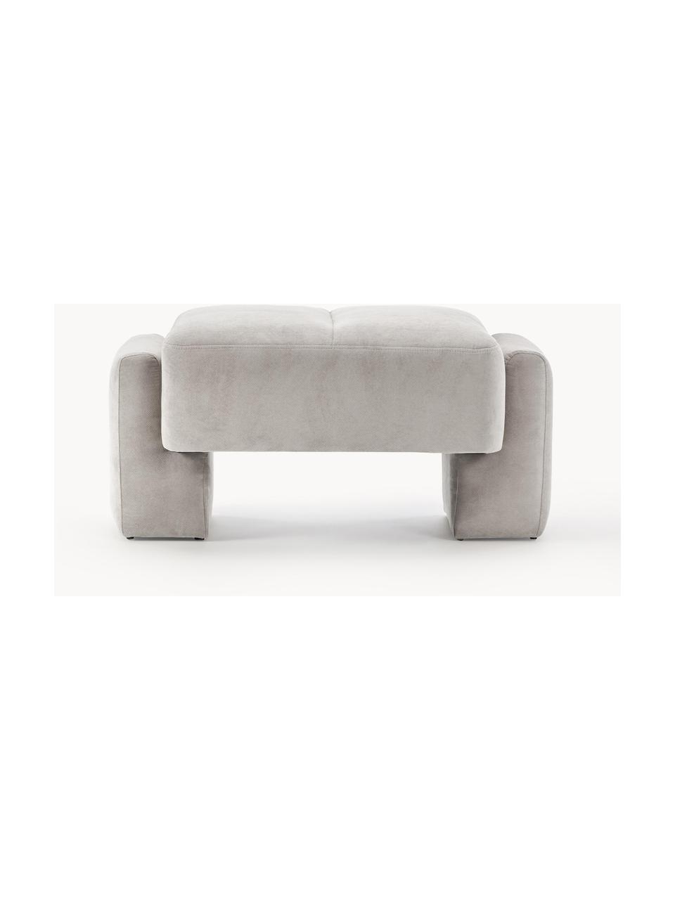 Pouf Bobi, Tissu gris clair, larg. 90 x long. 55 cm