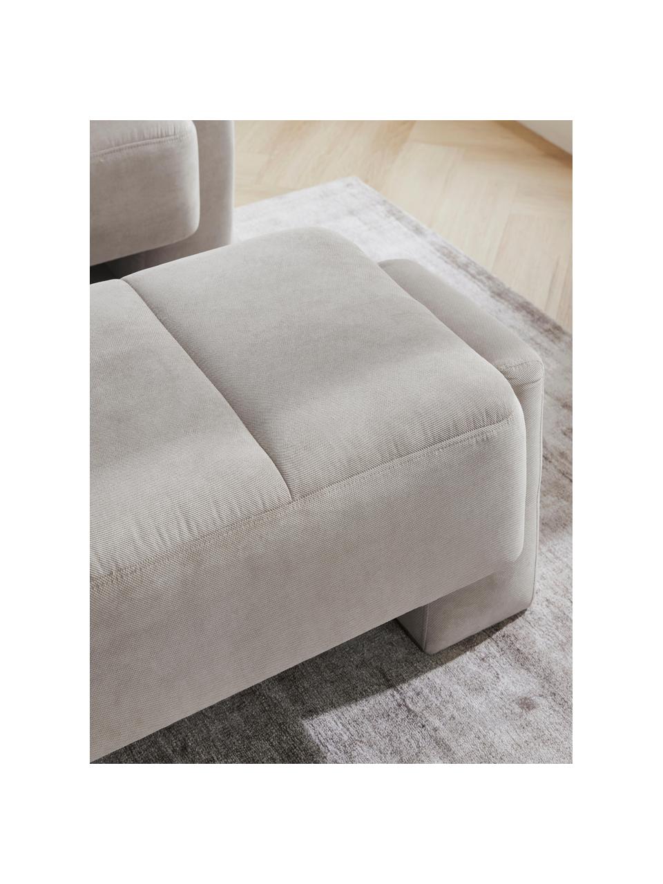 Pouf Bobi, Tissu gris clair, larg. 90 x long. 55 cm