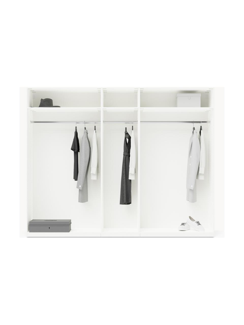 Modularer Drehtürenschrank Charlotte, 250 cm Breite, mehrere Varianten, Korpus: Spanplatte, melaminbeschi, Griffe: Messing Dieses Produkt wi, Weiss, Basic Interior, B 250 x H 200 cm