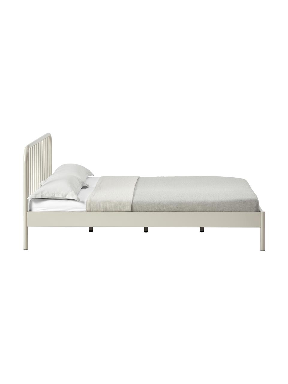 Letto in metallo Sanna, Metallo verniciato a polvere, Beige, Larg. 140 x Lung. 200 cm