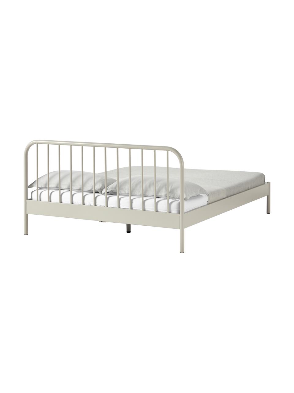 Łóżko z metalu Sanna, Metal malowany proszkowo, Beżowy, S 140 x D 200 cm