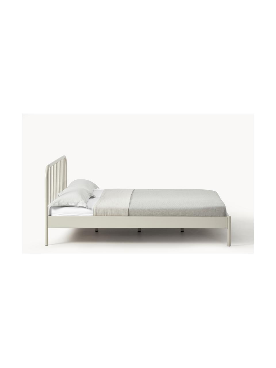 Letto in metallo Sanna, Metallo verniciato a polvere, Beige chiaro, Larg. 140 x Lung. 200 cm