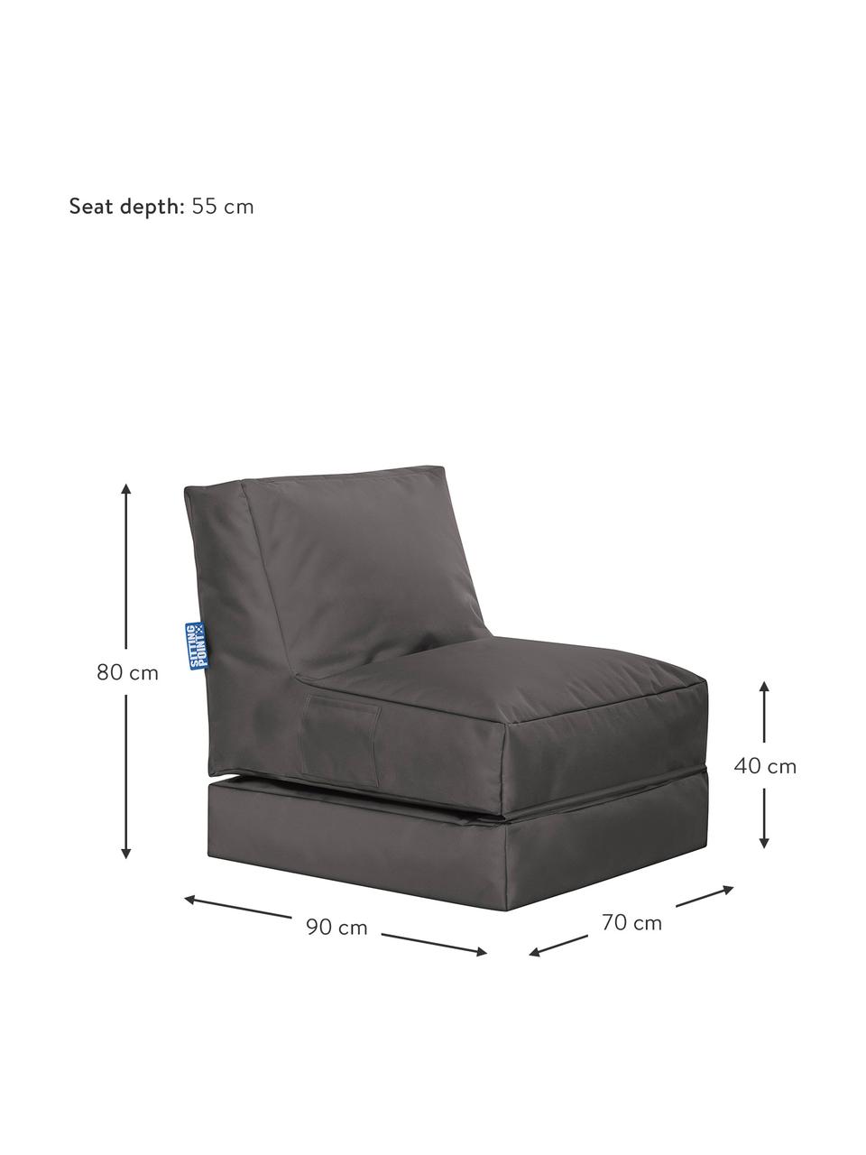 Zahradní křeslo s polohovací funkcí Pop Up, Antracitová, Š 70 cm, V 80 cm