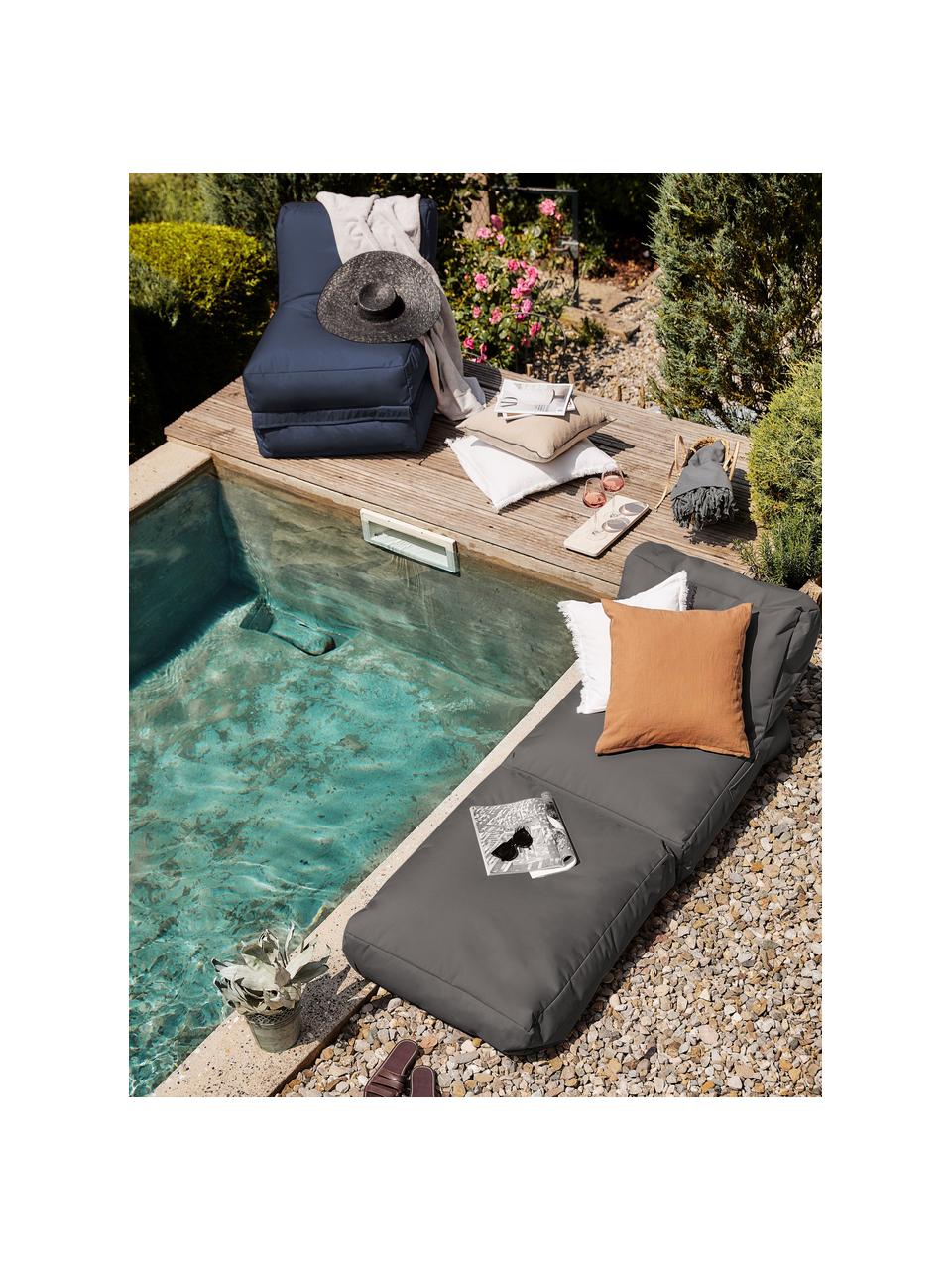 Poltrona letto da giardino reclinabile Pop Up, Rivestimento: 100% poliestere All'inter, Tessuto antracite, Larg. 70 x Prof. 90 cm