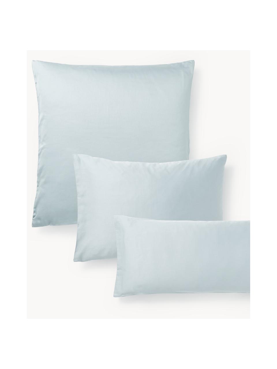 Taie d'oreiller en satin de coton Comfort, Bleu ciel, larg. 50 x long. 70 cm